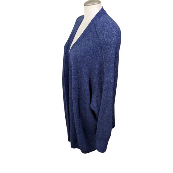 Old Navy Womens Plus 4X Long Sleeve Cardigan Cocoon Cozy Heather Blue Open Front - Picture 3 of 6